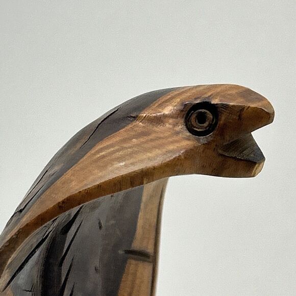 Vintage Hand Carved Wood Cobra Snake Figurine Sculpture - Picture 9 of 10